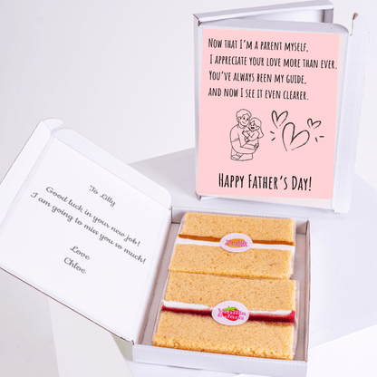 Father's Day cake gift with a personalized message.
