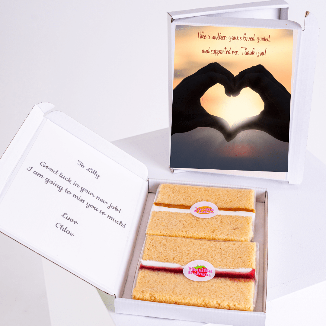 Mother's Day gift box with cake, card & message for Lilly