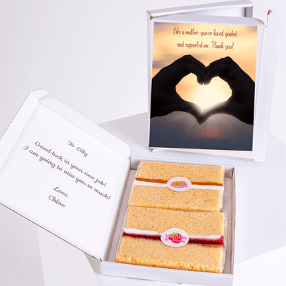 Mother's Day gift box with cake, card & message for Lilly