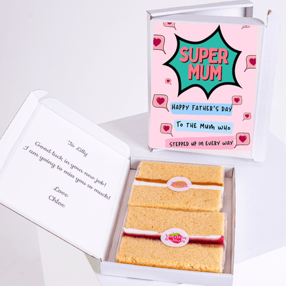 Super Mum cake box gift for Lilly, Happy Father's Day.