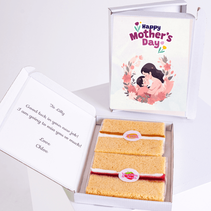 Mother's Day gift box with cake and message to Lilly.