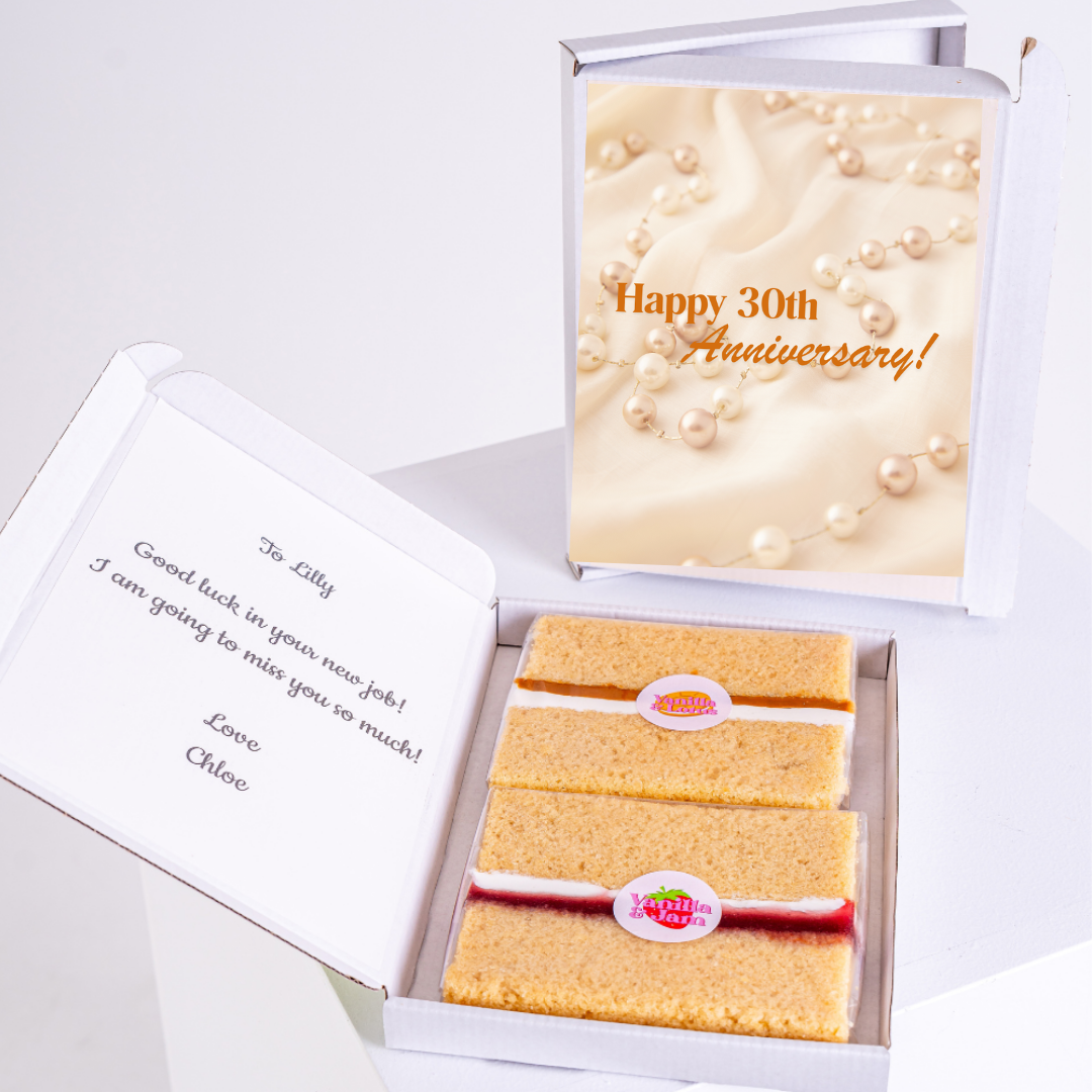 30th Anniversary cake gift box for Lilly - New Job & Love from Chloe.