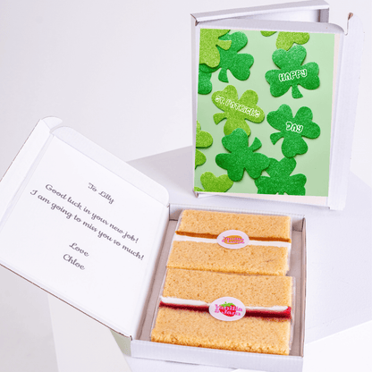 St. Patrick's Day cake gift box with card for Lilly