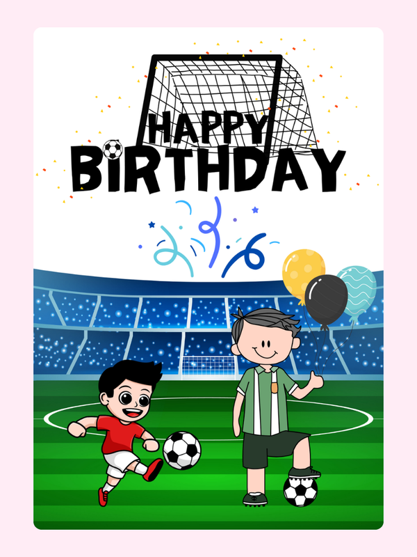 Football Stadium Birthday Cake Card