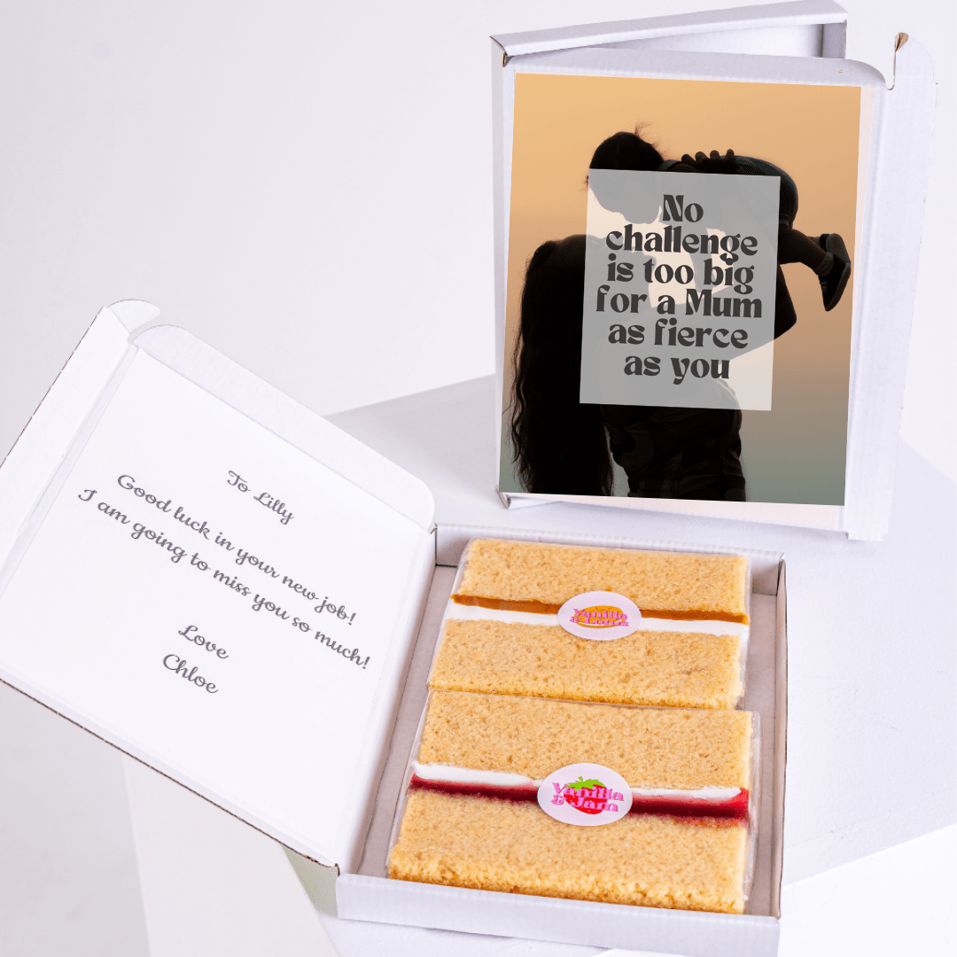 Cake gift box for Lilly, farewell message, No challenge is too big