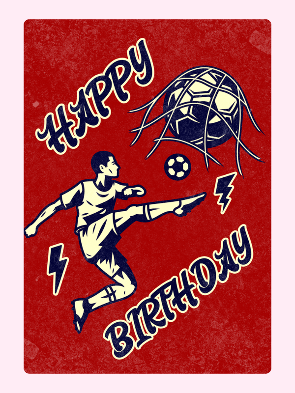 Happy Birthday (Red Background) letterbox cake card with freshly baked cake slices