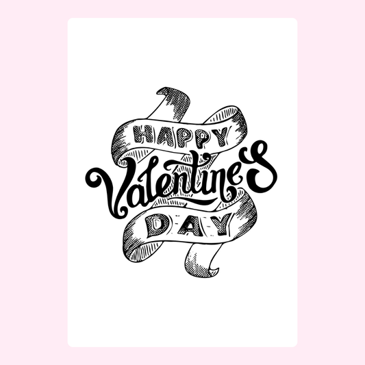 Happy Valentine's Day card, black and white design (19_2624d3c5)