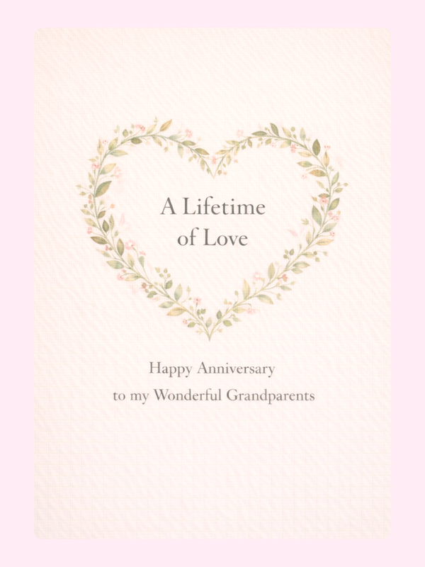 A Lifetime Of Love Grandparents Anniversary Cake Card