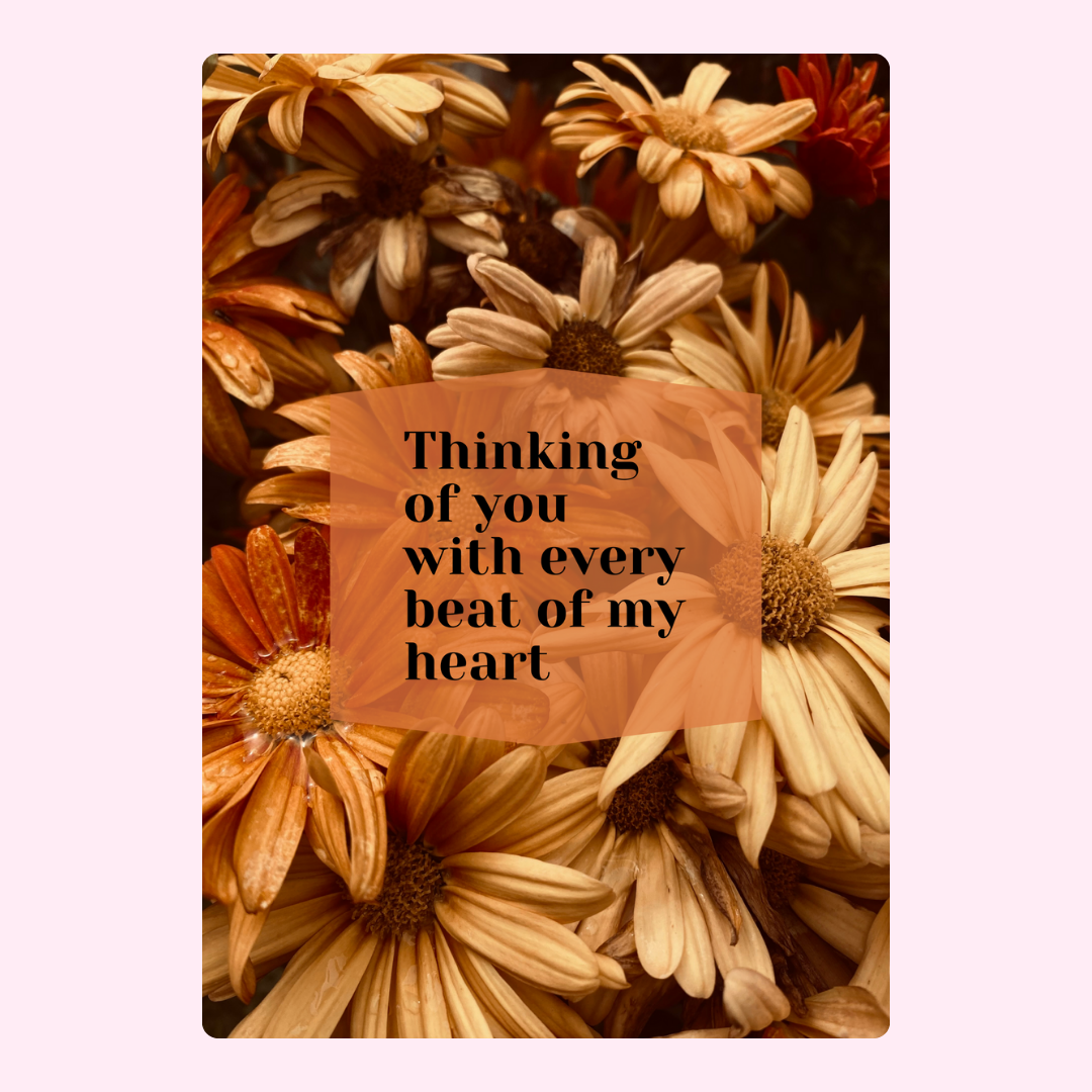 Thinking of you flowers card