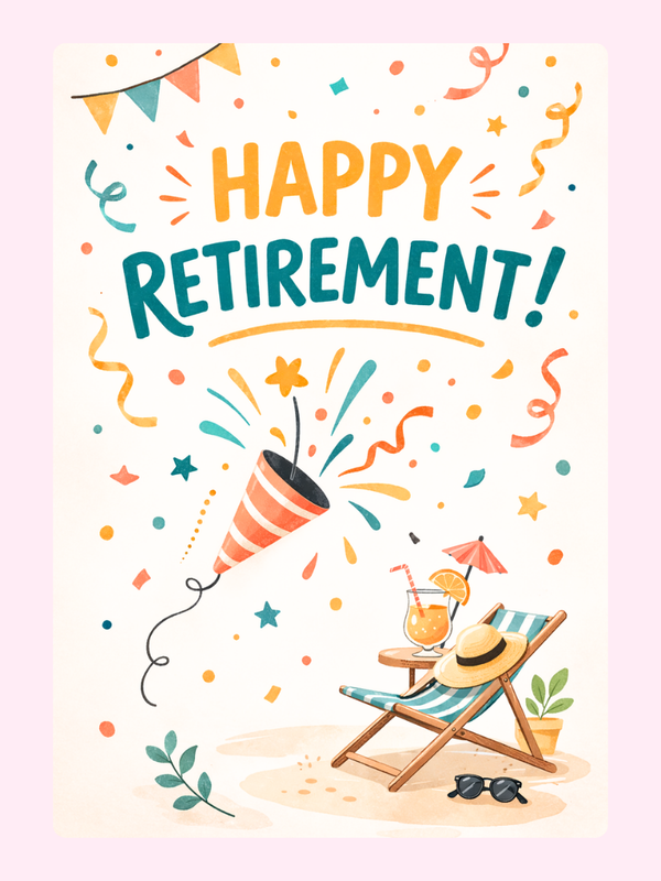 Happy Retirement Celebration Cake Card