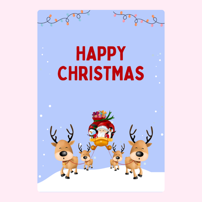 Christmas card with Santa and reindeer, 19_51013d4b