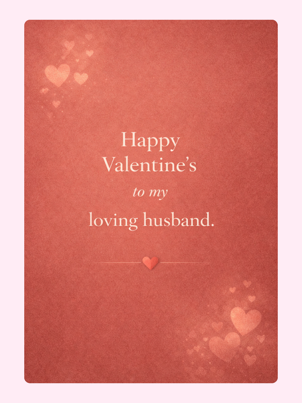 Loving Husband Valentine's Cake Card