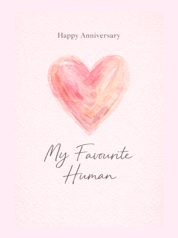 My Favourite Human Anniversary Cake Card, for a wife