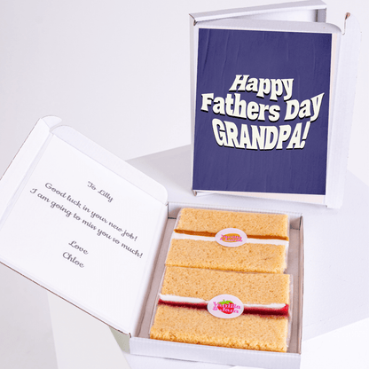 Father's Day cake gift for Grandpa with a Good luck card.