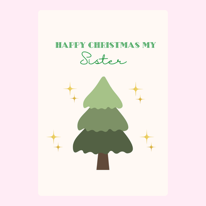 Christmas card for sister with tree design