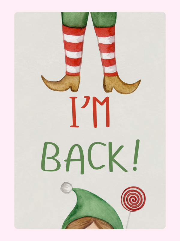I'm Back! letterbox cake card with freshly baked cake slices