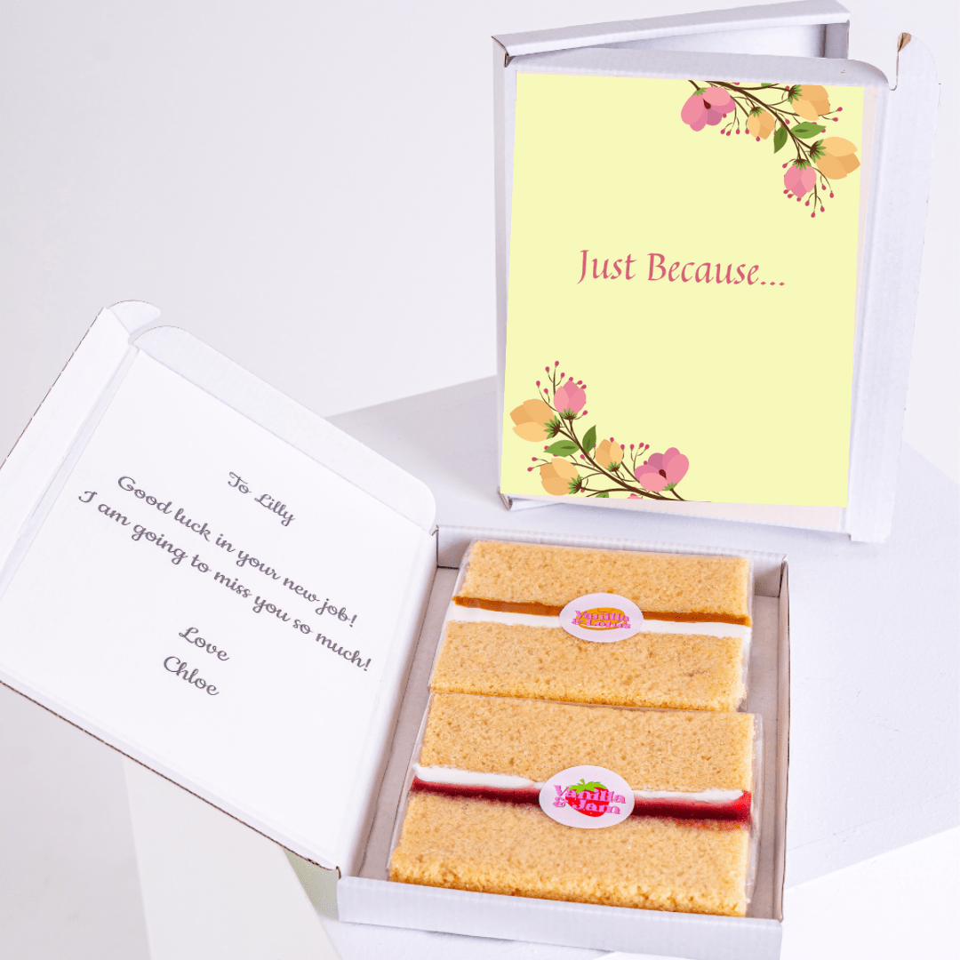 Cake gift box for Lilly, saying Just Because