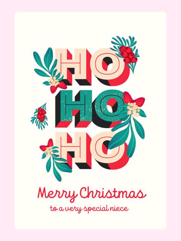 Niece Ho Ho Ho Cake Card