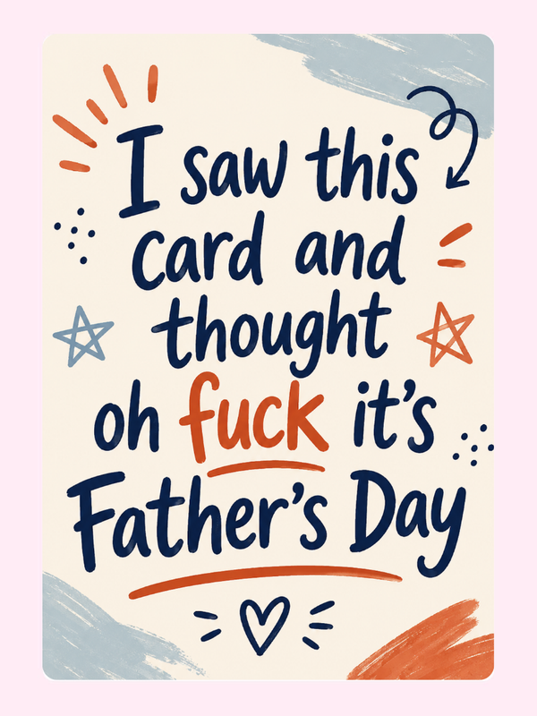 Father's Day Reminder Cake Card letterbox cake card with freshly baked cake slices