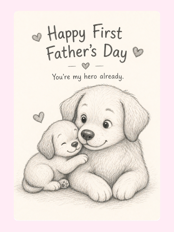 Puppy Hero 1st Father's Day Cake Card, for Dad