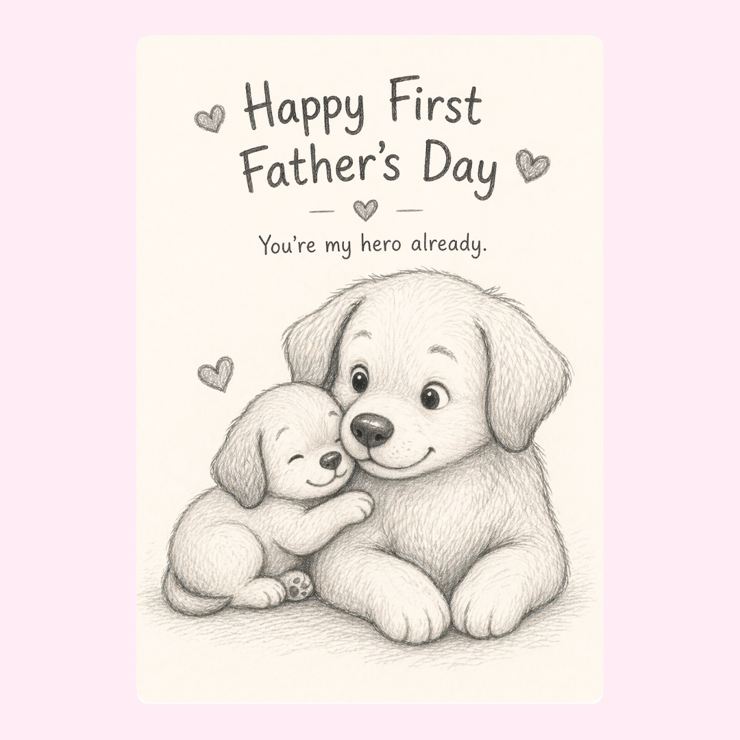 Puppy Hero 1st Father's Day Cake Card | MailBakes