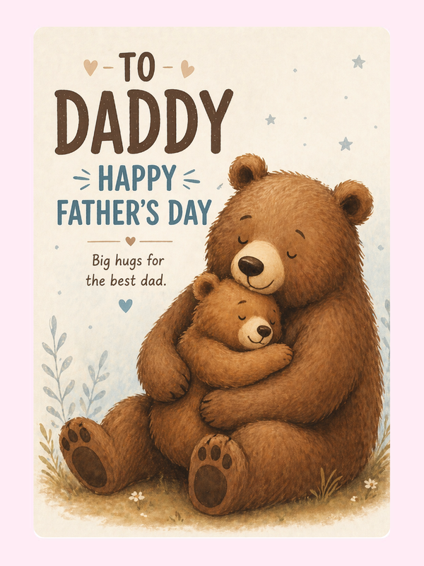 Big Bear Hugs Father's Day Cake Card, for Dad