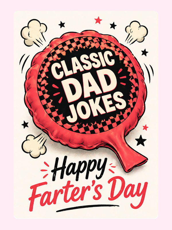 Classic Dad Jokes Father’s Day Cake Card letterbox cake card with freshly baked cake slices