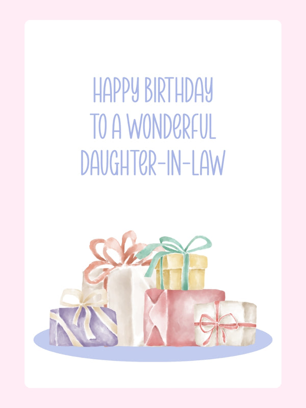 Wonderful Daughter-in-Law Cake Card, birthday