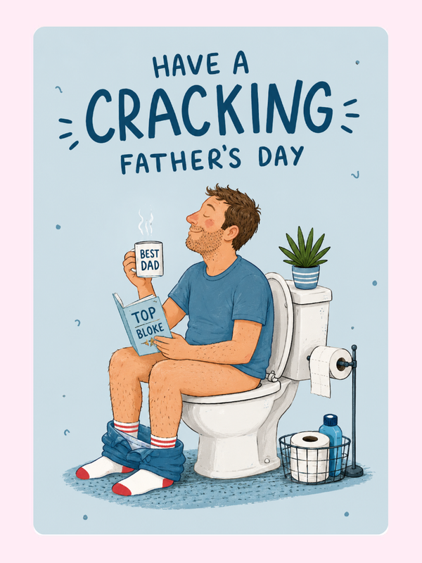 Cracking Morning Dad Cake Card letterbox cake card with freshly baked cake slices