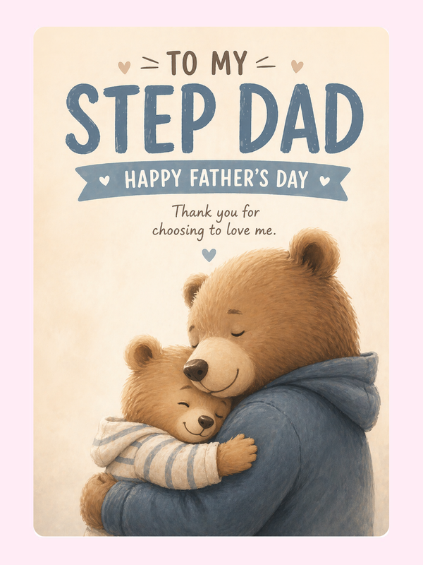 Warm Bear Hugs & Heartfelt Love Cake Card, for Dad