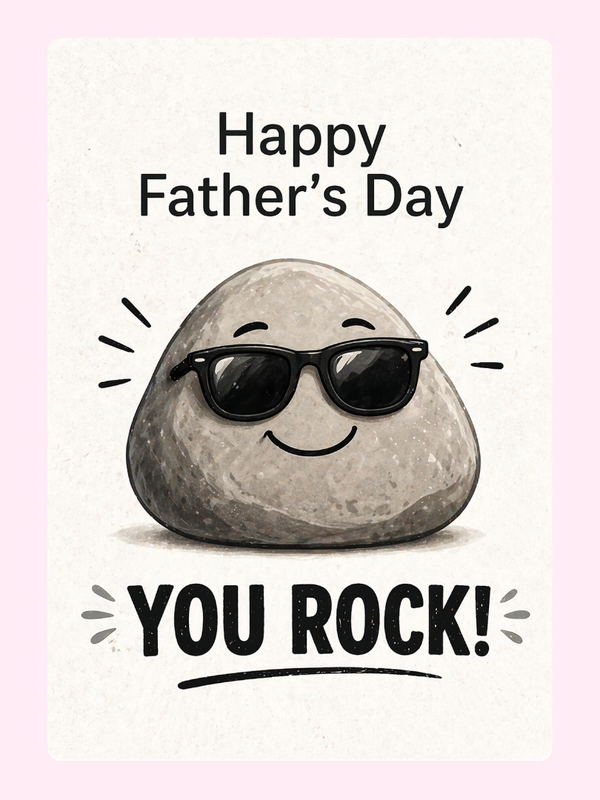 You Rock Father’s Day Cake Card letterbox cake card with freshly baked cake slices