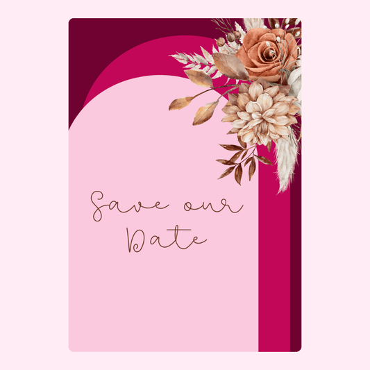 Save the Date card with floral design