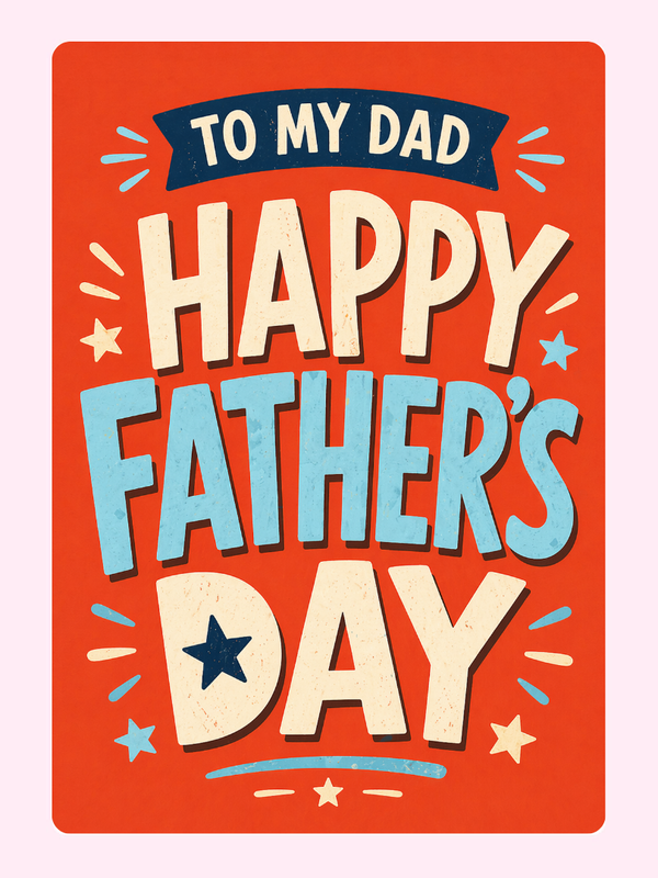To My Dad Happy Father’s Day Cake Card letterbox cake card with freshly baked cake slices