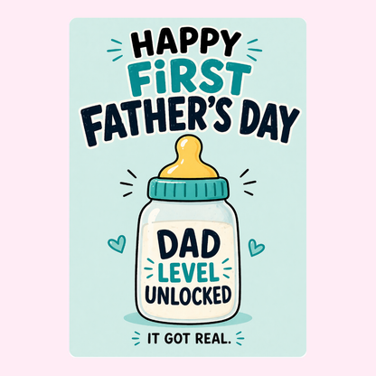 Dad Level Unlocked 1st Father's Day Cake Card | MailBakes