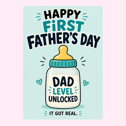 Dad Level Unlocked 1st Father's Day Cake Card | MailBakes