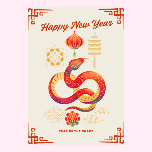 Happy New Year Snake Illustration - Year of the Snake