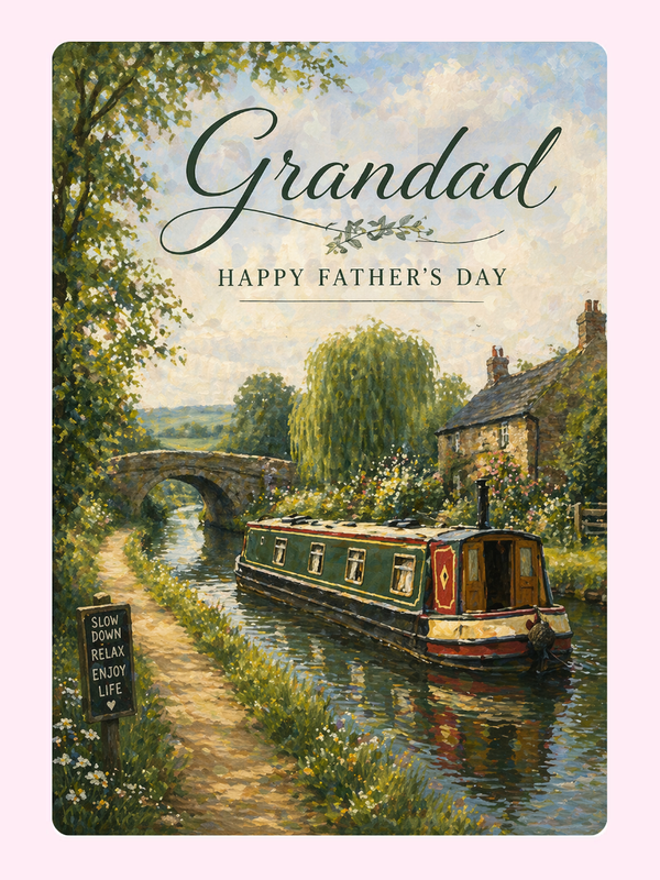 Serene River Bridge Grandad Cake Card, for grandparents