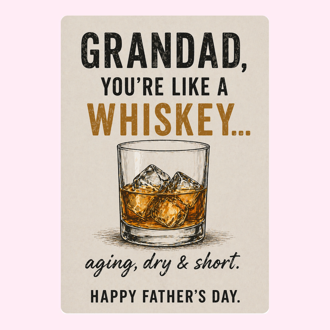 Classic Whiskey Humour Grandad Cake Card | MailBakes