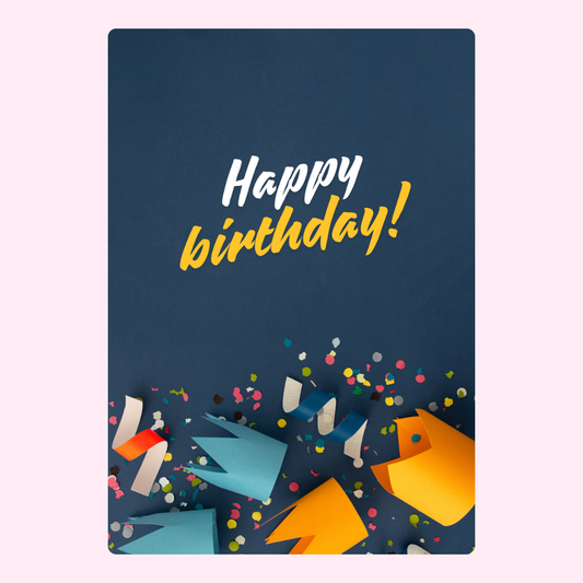 Happy birthday card with confetti