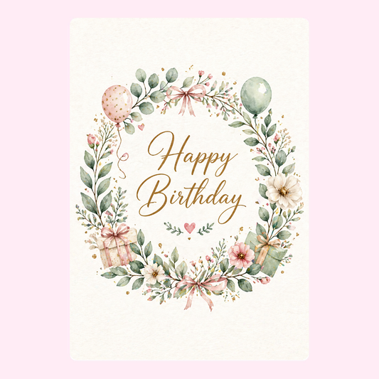 Elegant Floral Birthday Cake Card | MailBakes