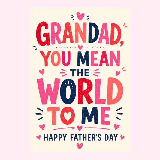 Heartfelt Mean the World Grandad Cake Card | MailBakes