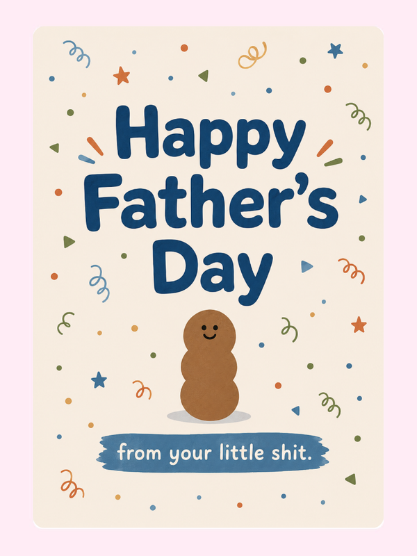 Cheeky Poop Present Cake Card letterbox cake card with freshly baked cake slices