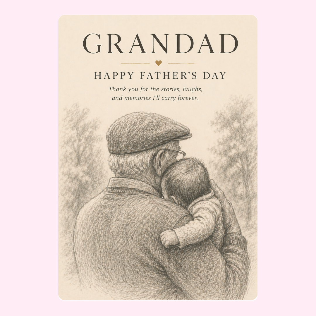 Precious Sketch Hug Grandad Cake Card | MailBakes