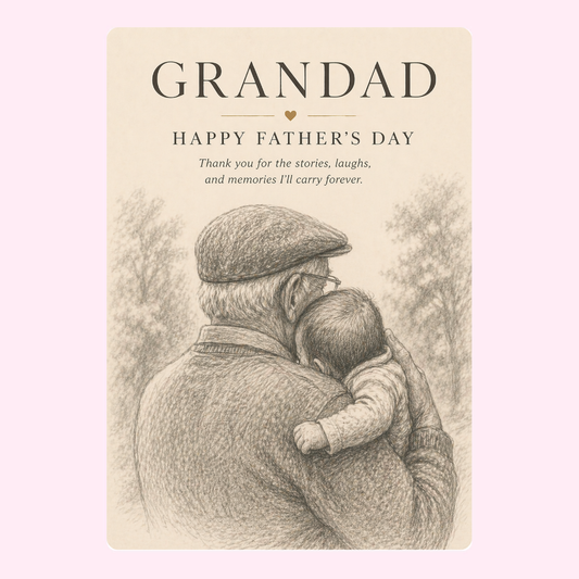 Precious Sketch Hug Grandad Cake Card | MailBakes