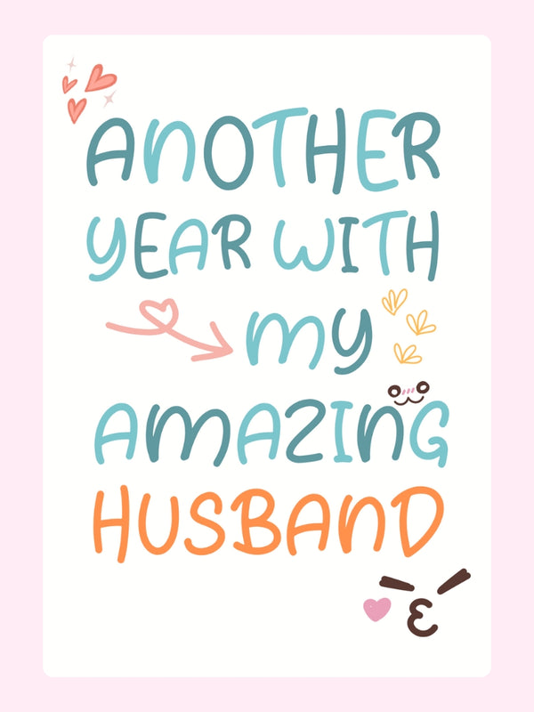 Amazing Husband Anniversary Cake Card