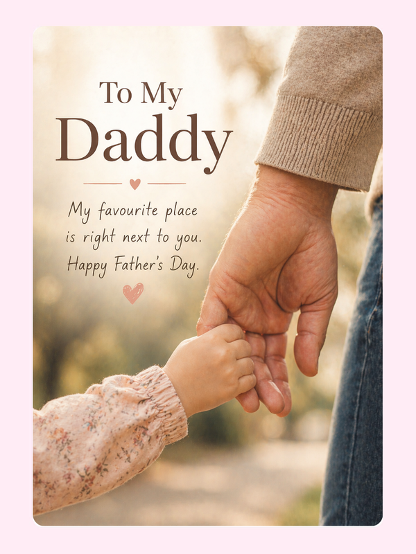 Heartfelt Holding Hands Father's Day Cake Card, for Dad