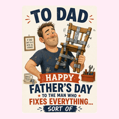 Fixes Everything Dad Father’s Day Cake Card | MailBakes