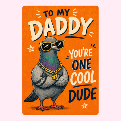 One Cool Pigeon Dude Father's Day Cake Card | MailBakes