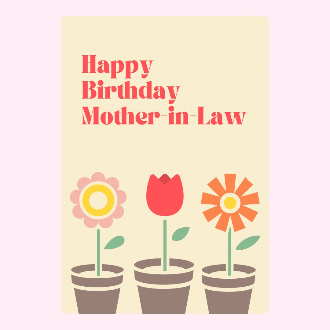 Colourful birthday design for mother-in-law with flowers