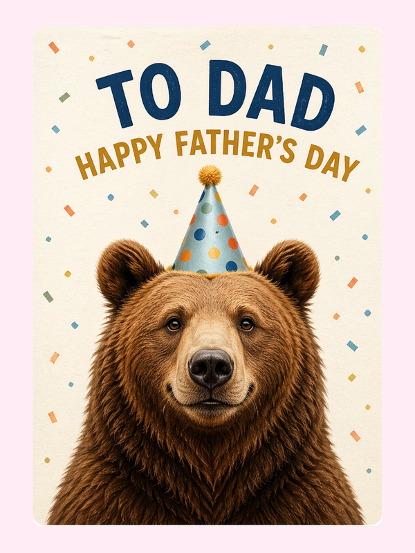 To Dad Bear Father’s Day Cake Card